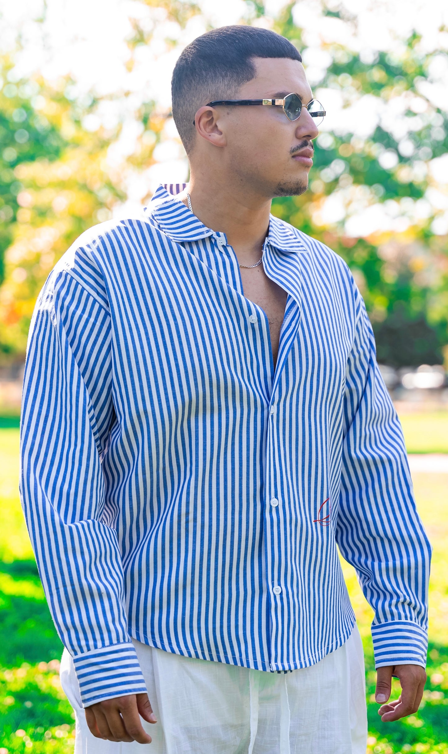 BOXY FIT STRIPES SHIRT