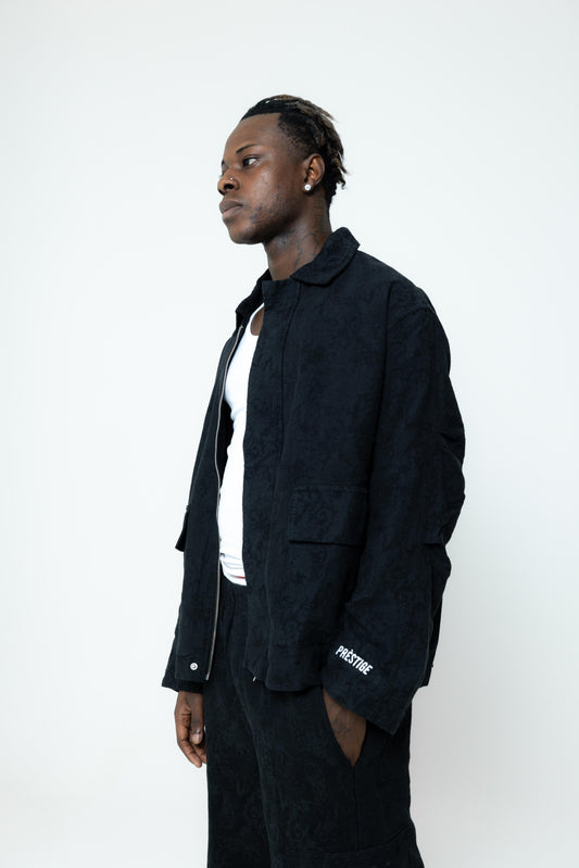 ZIP CROP FIT JACKET BLACK