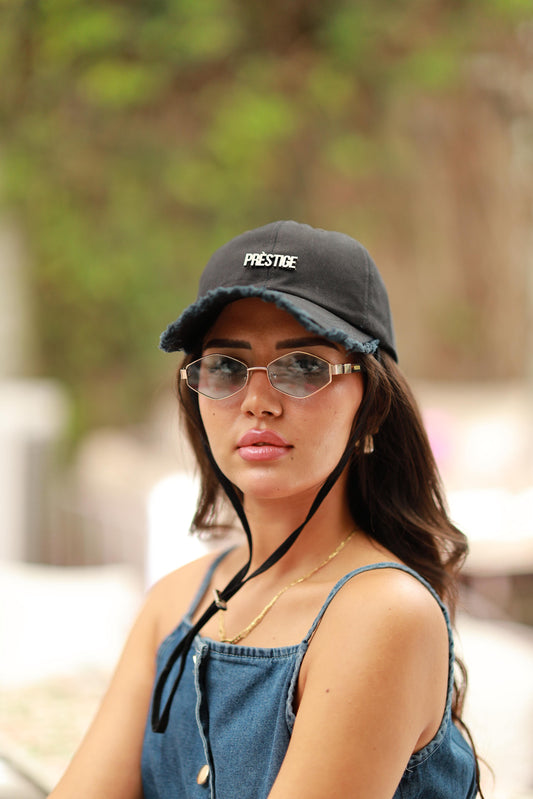 DISTRESSED BLACK HAT