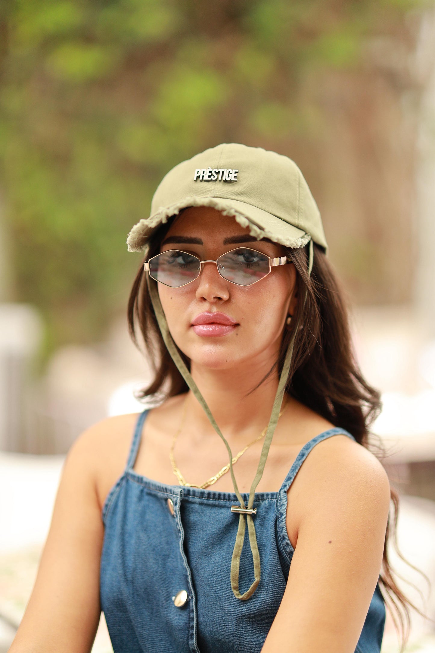 DISTRESSED GREEN HAT